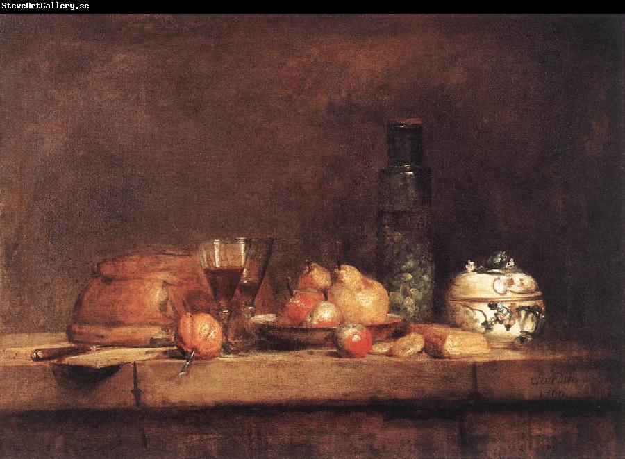 jean-Baptiste-Simeon Chardin Still-Life with Jar of Olives